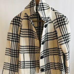 GAP - Black/White plaid Peacoat